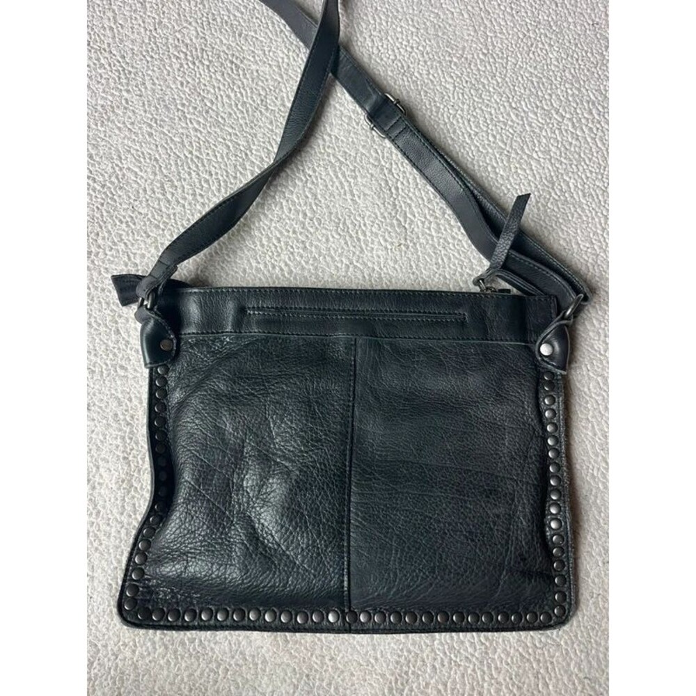 Latico Leathers Gabriel Studded Crossbody Shoulder Bag Black